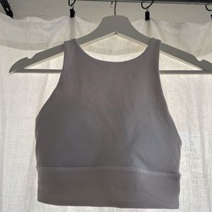 Lululemon Energy Bra Long Line Bra White Ribbed
